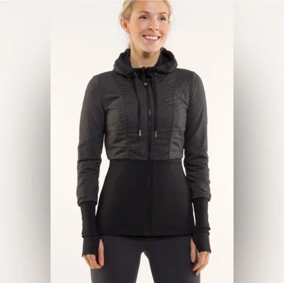 Lululemon Studio Dance Jacket Reversible Black Grey Size 4